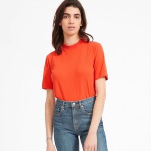 Everlane cotton mock neck tee-poppy